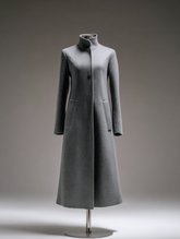 Gri Kaşe Uzun Kaban