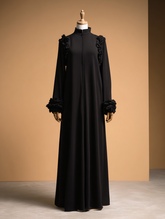 Siyah Medine İpeği Ferace